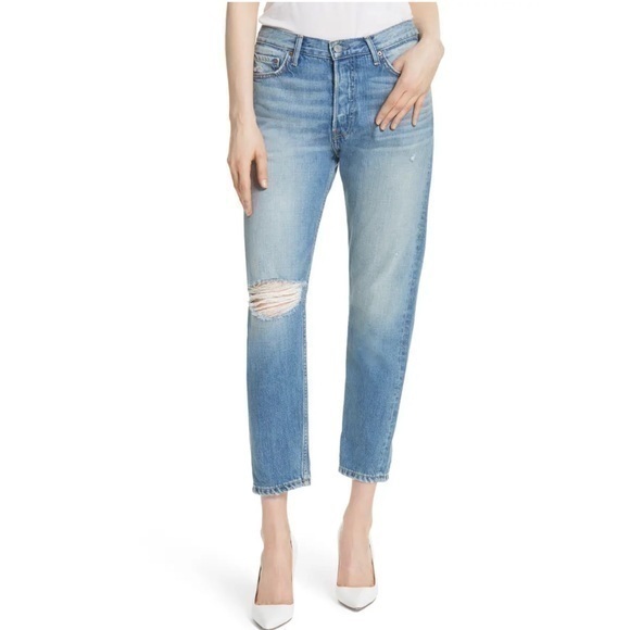 GRLFRND Kiara High Waist Ankle Boyfriend Boho Bohemian Distressed Jeans - Picture 1 of 14